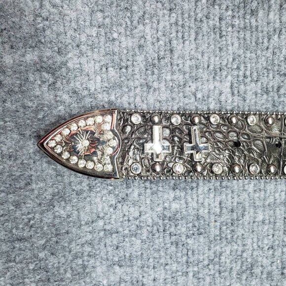 Nocona Belt Womens L Multicolor Adjustable Genuine Leather Embossed Cross New main image 4